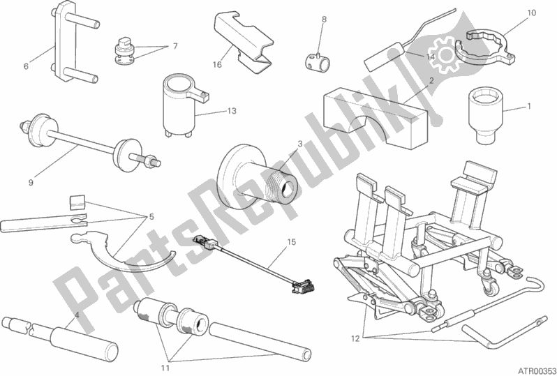 Alle onderdelen voor de 01b - Werkplaatsgereedschap van de Ducati Multistrada 1260 S ABS USA 2020
